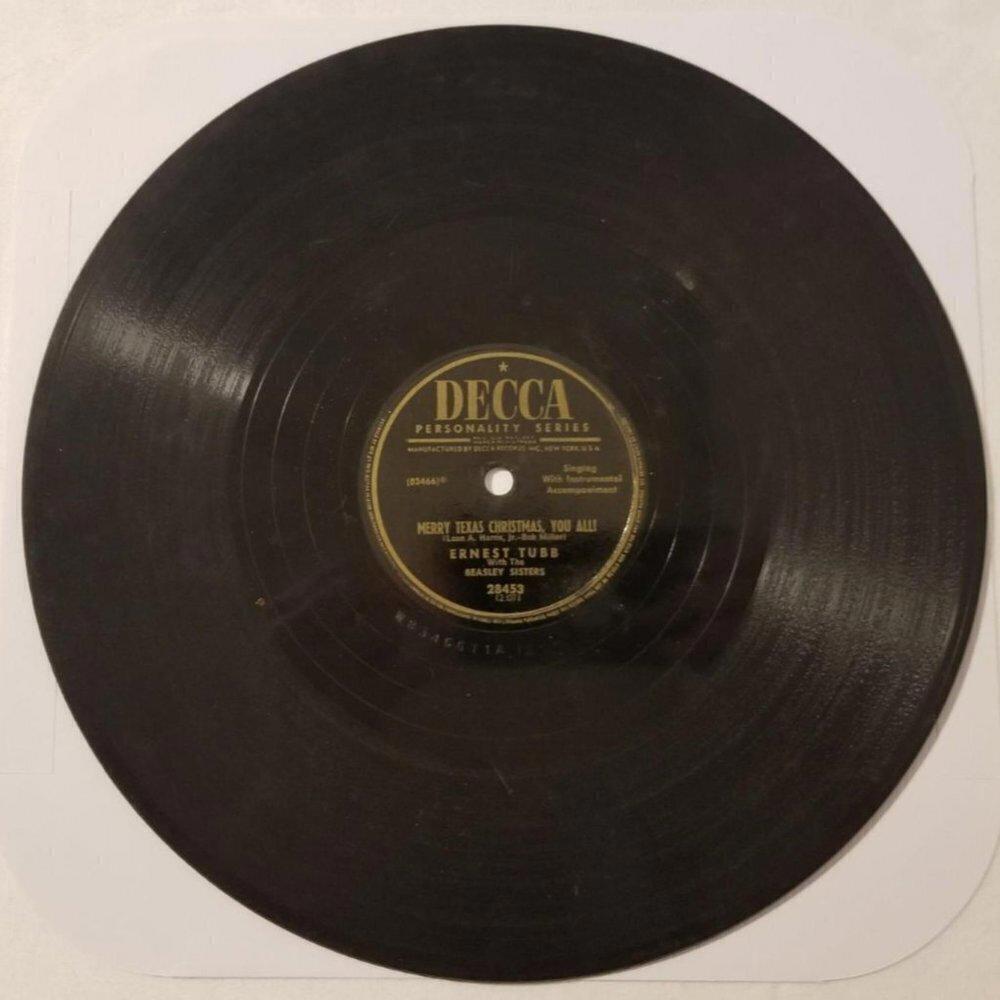 3/$25 Ernest Tubb 78 RPM Blue Snowflakes / Merry Texas Christmas Decca 28453